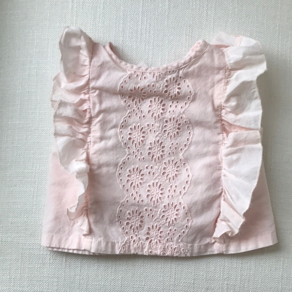 Light pink eyelet babyGap ruffle top 3-6 months
